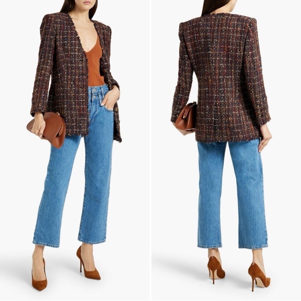 Veronica Beard Doris Dickey Metallic Bouclé-Tweed Jacket Blazer